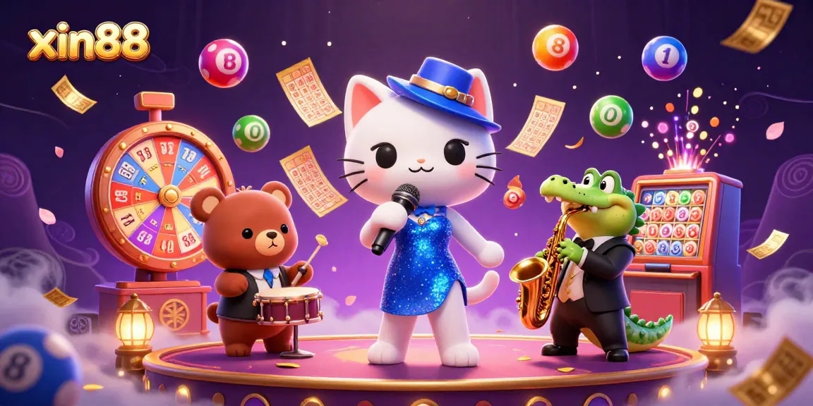 Experience the excitement of xin88 with animated characters and vibrant casino elements in 3D.