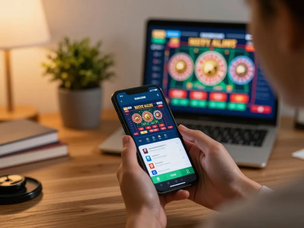 Player enjoying engaging games at 789win app in cozy home setting
