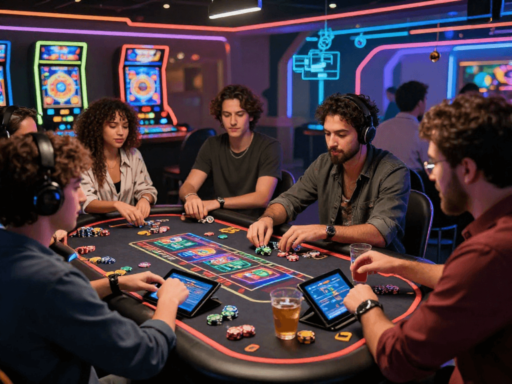Engaged players in a crypto casino enjoying digital games and excitement