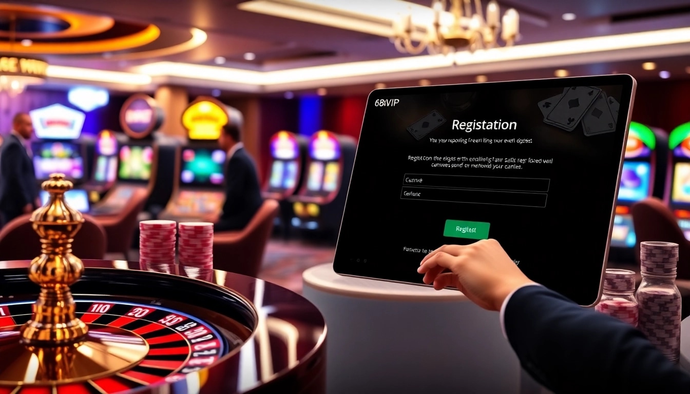 Register easily at Đăng Ký Nhà Cái 68VIP with a professional online casino interface.