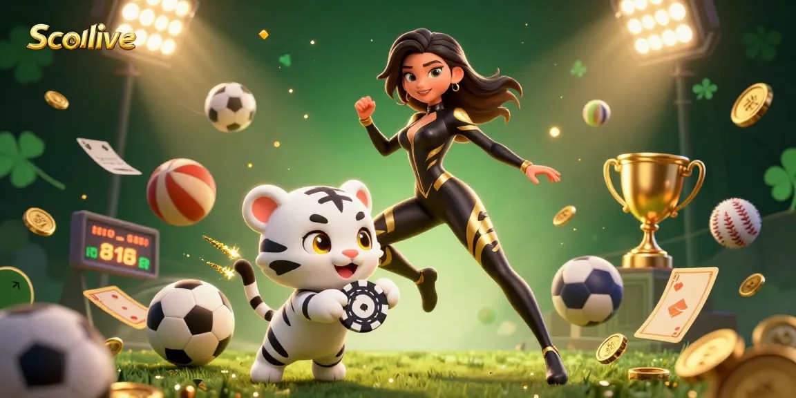 Socolive presents an engaging online sports betting scene with a dynamic character and vibrant themes.