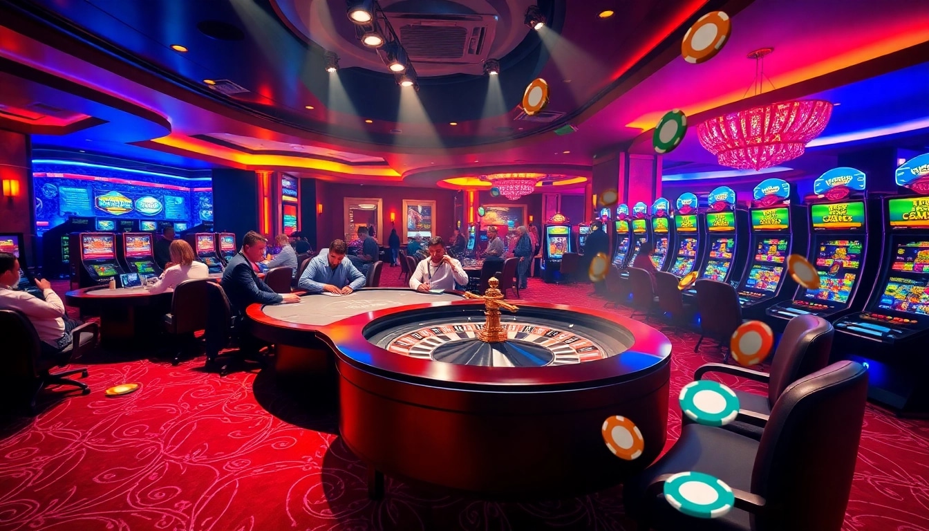 Players enjoying thrilling casino games at EE88, revealing excitement and luxury in gambling.