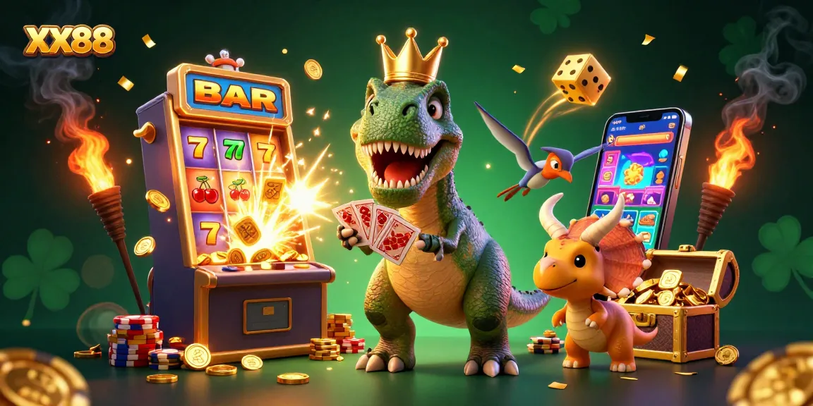 Experience the excitement of winning at XX88 with fun characters and vibrant casino elements.