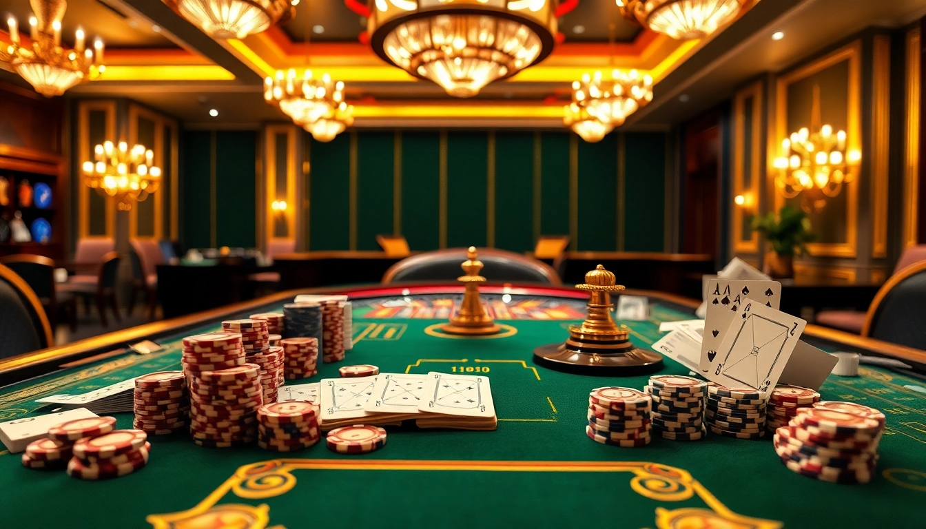 Experience Kèo Nhà Cái with an elegant casino scene featuring roulette, betting slips, and rich décor.
