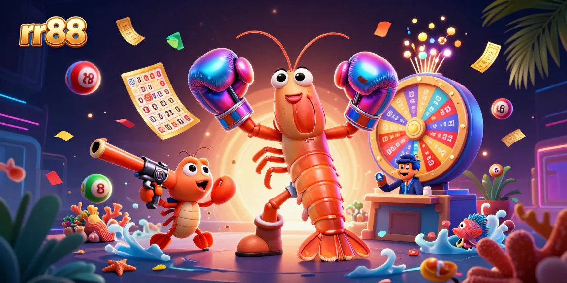 Experience thrilling action with rr88 in this vibrant 3D illustration featuring dynamic gaming elements and characters.