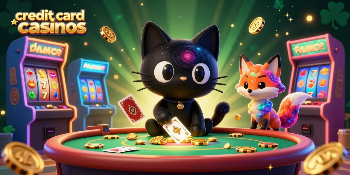 Engage with credit card casinos in a cosmic casino scene bursting with energy and vibrant colors.