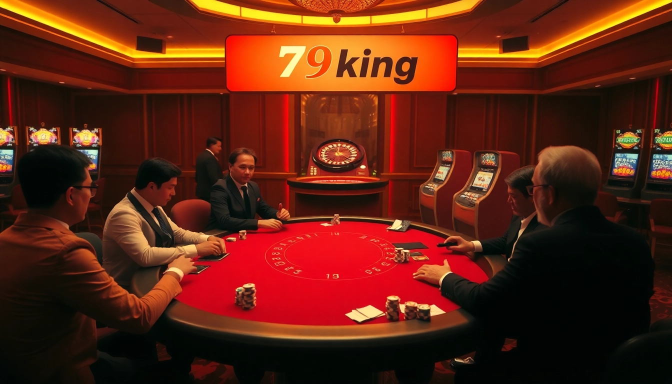 Engage in high-stakes action at the 79king poker table amidst a luxurious casino atmosphere.