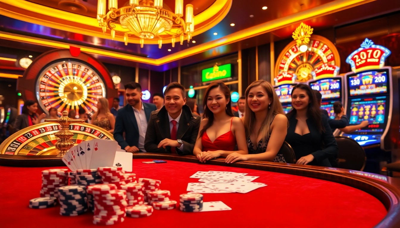 Experience thrilling moments at https://www.6rwin33.com/ with players enjoying high-stakes poker and spinning roulette.