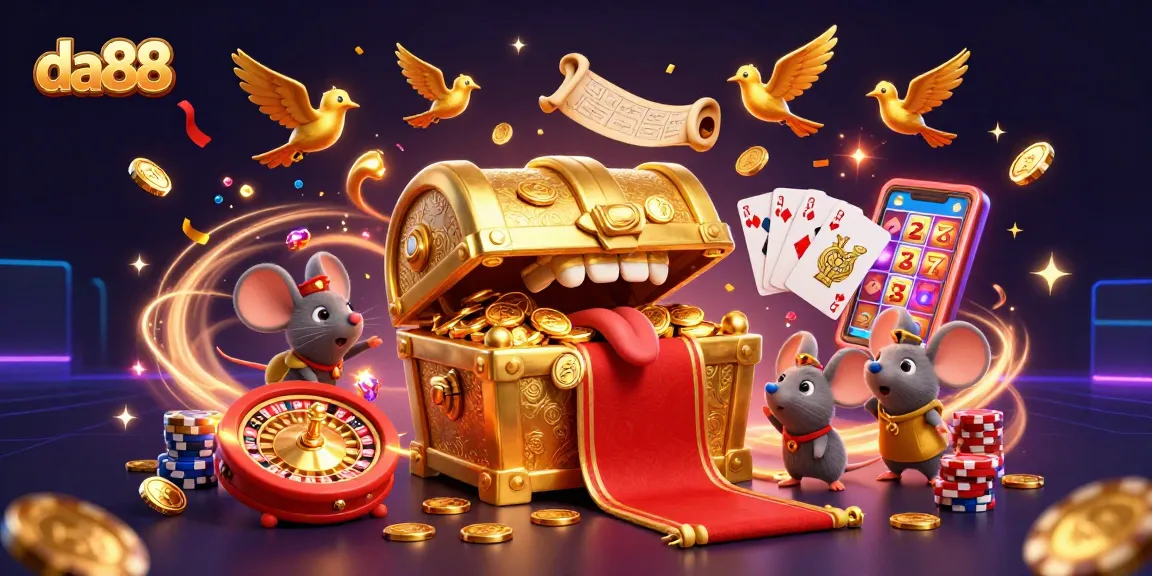 Experience winning with da88 while enjoying a vibrant 3D casino scene bursting with excitement.