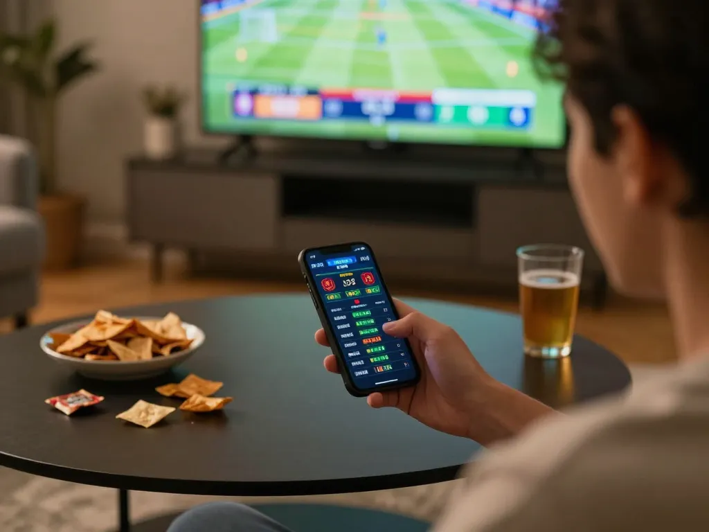 rokok88 daftar sports betting action on smartphone at home, capturing excitement and engagement.