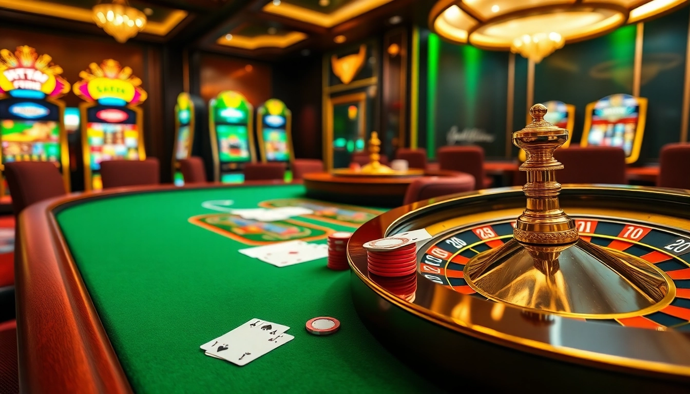 Playing at open88.ninja casino with vibrant tables and exciting slot machines.