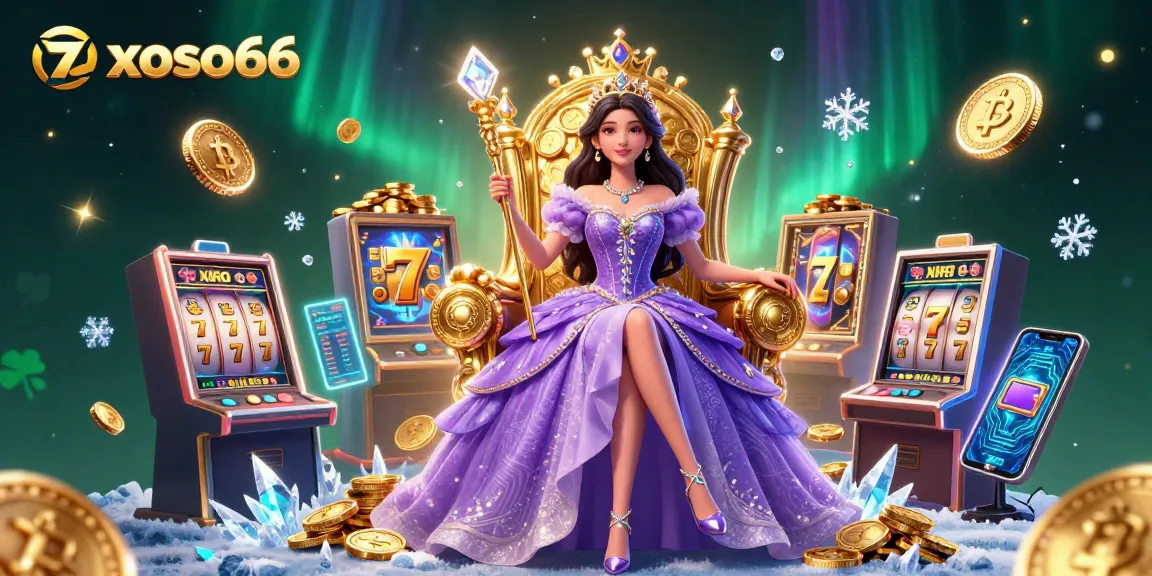 Experience winning with xoso66 by navigating exciting slots and dynamic gaming features in this illustrative scene.
