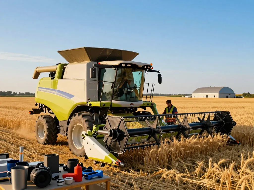 New Holland TR88 combine harvester in farm equipment yard highlighting its importance in modern agriculture.