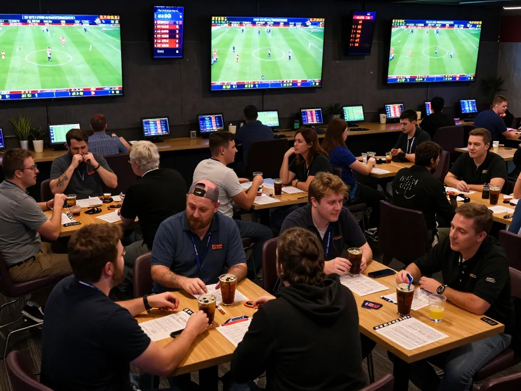 Exciting sports betting scene at O8 while fans engage with bóng đá o8 odds and analysis.
