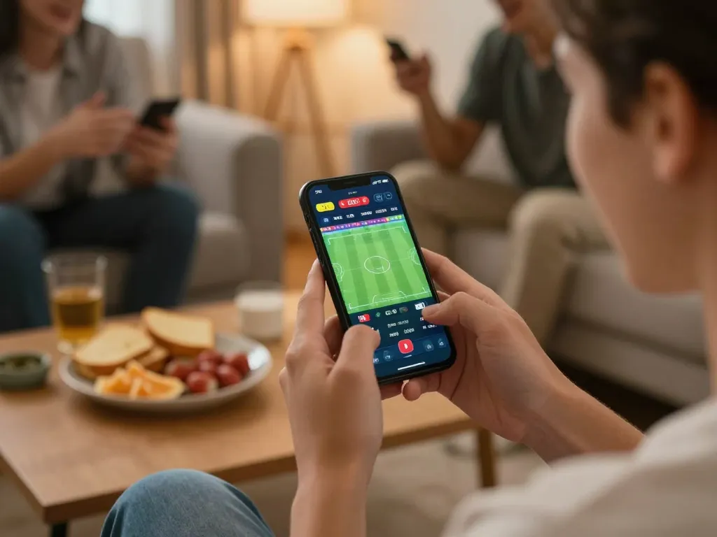 nk88 player excitedly engaging in sports betting action on smartphone