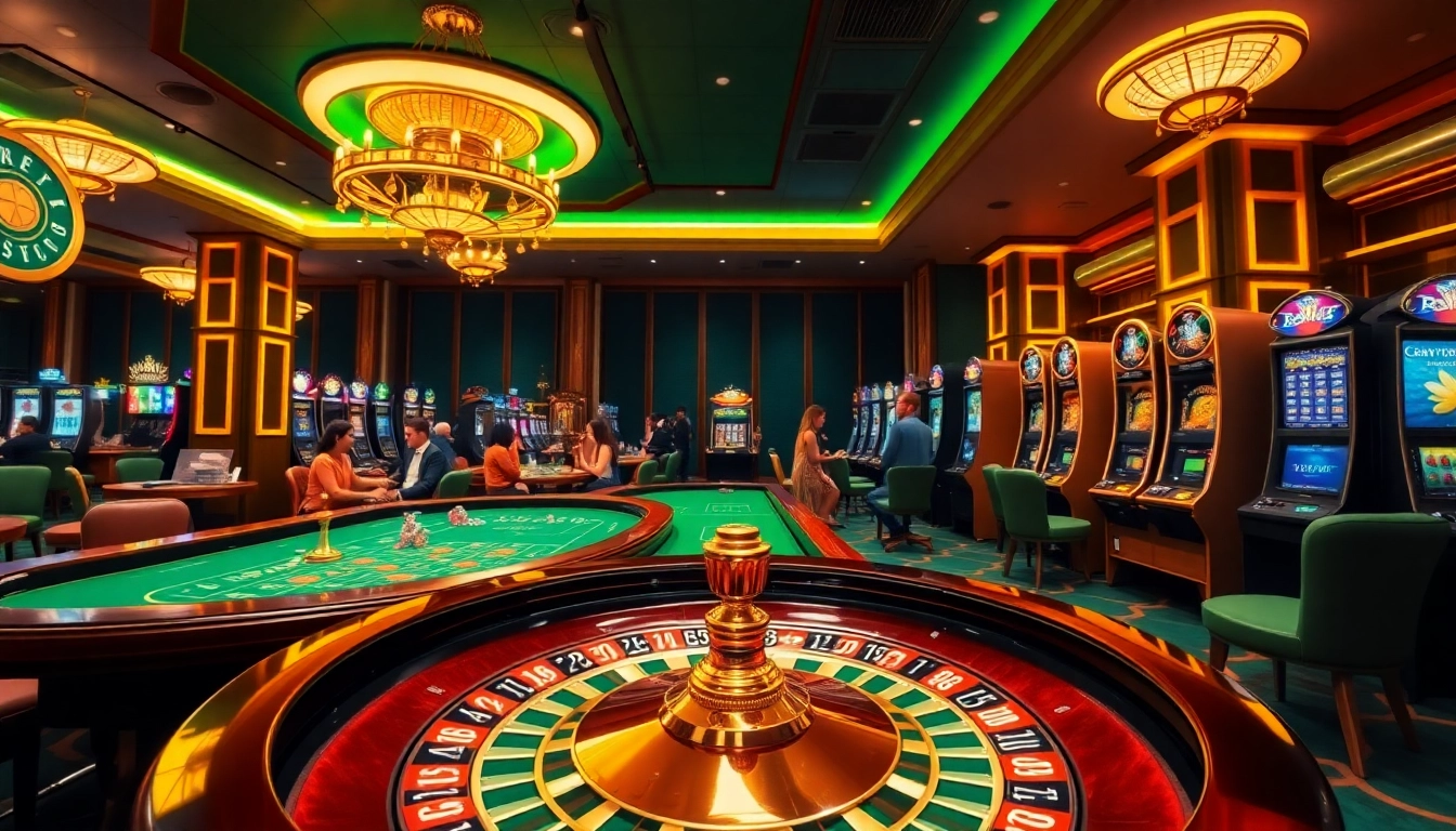Players experiencing the thrill of casino gaming at https://mm88.moe/ with roulette and poker tables.
