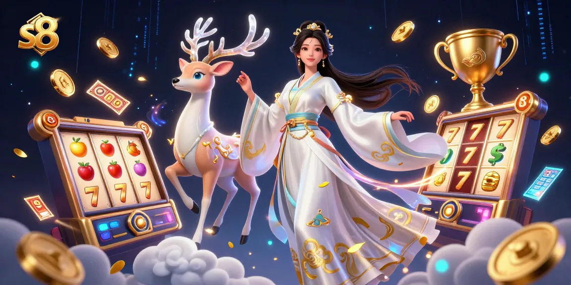 S8 rewards players with exciting jackpot opportunities in a vibrant casino scene featuring unique slot elements.