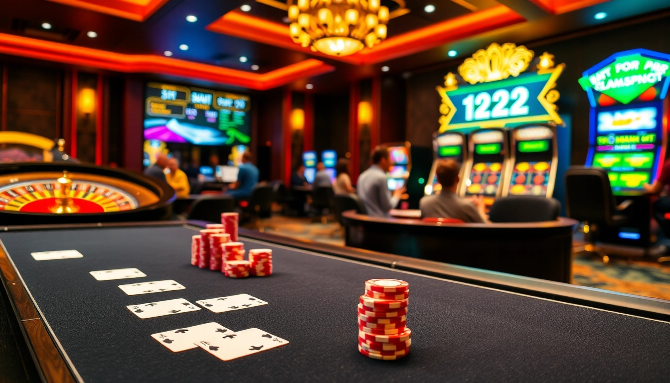 Experience the thrill of gambling at 12Bet with poker tables and casino excitement.