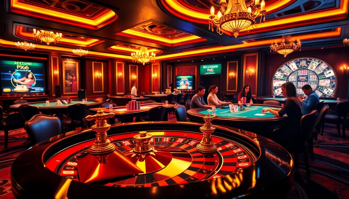 Professional gamblers enjoying a thrilling session at PG66 casino tables.