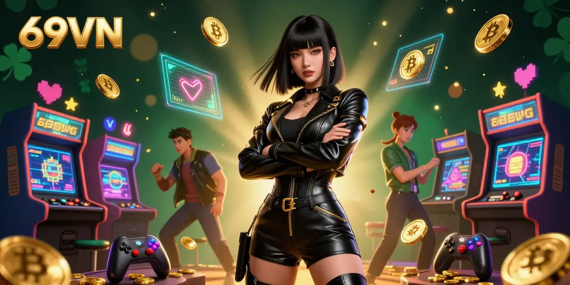 Experience thrilling gameplay at 69VN with golden coins and vibrant casino elements!