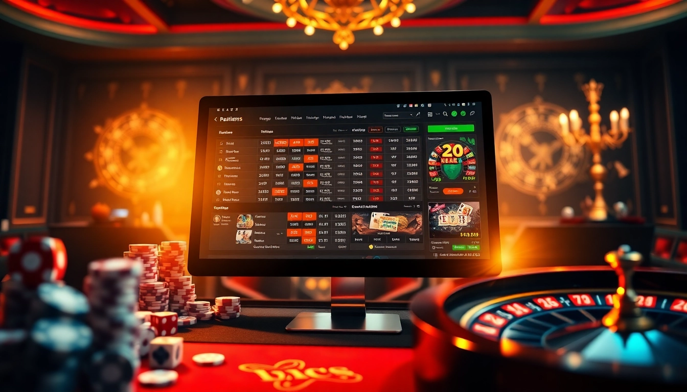 Betting slips and poker chips depicting lô đề online excitement in a luxurious casino atmosphere.