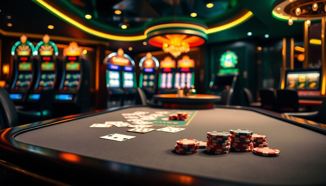 Action-packed poker table illustrating ty le keo strategies in a luxurious casino setting.