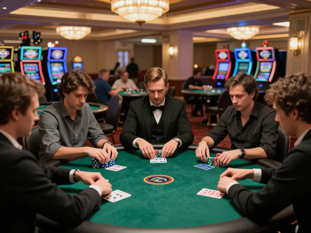 BET168 players engaging in a strategic poker game at a luxury casino