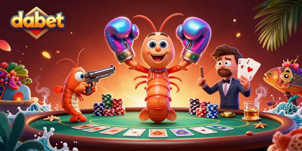 Experience thrilling poker action with dabet as vibrant characters engage in a high-stakes game.