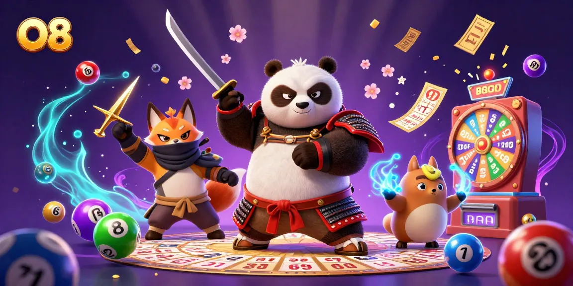 Experience the thrill of O8 as a panda samurai prepares for an epic gaming showdown with magical elements