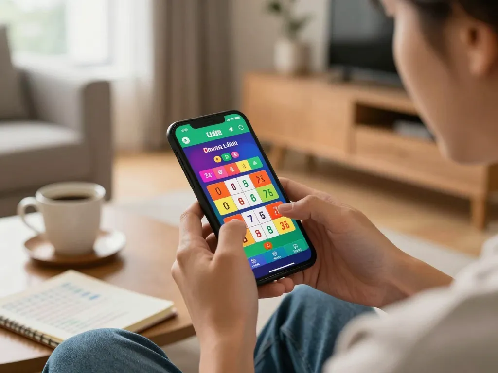 Engaged user placing a bet on danh de online app while relaxing at home, depicting modern gambling