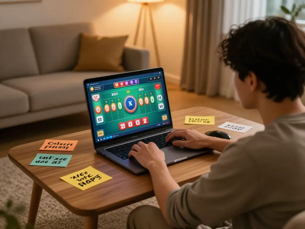 Player actively placing bets on xóc đĩa during online gaming session with notes on strategy