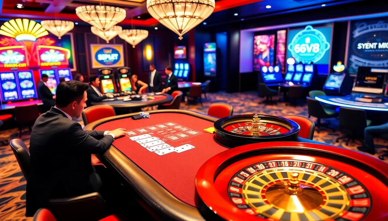 Enjoying a winning hand at the 69vn poker table in a luxurious casino.
