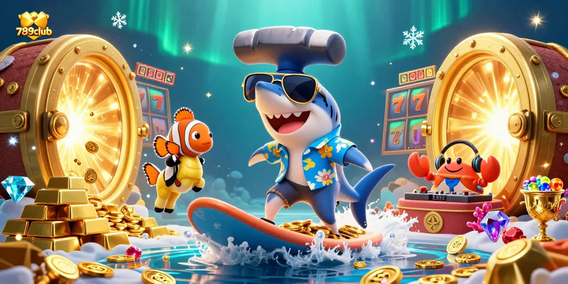 Catch exciting wins with 789club's vibrant slot game scene featuring playful sea characters.