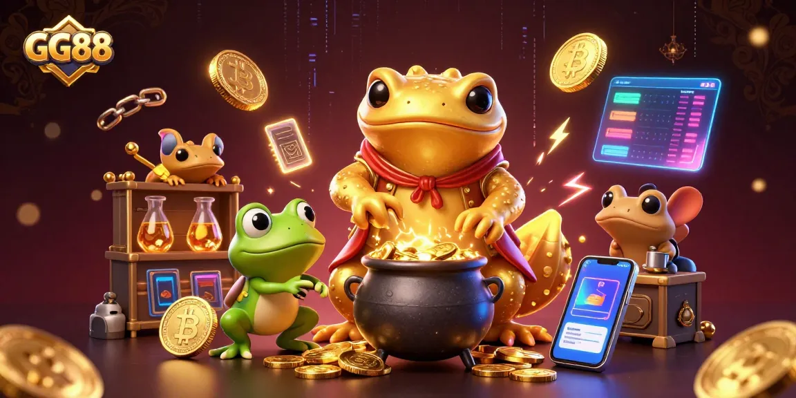 Experience impressive wins at GG88 with a vibrant 3D illustration featuring a golden salamander alchemist.