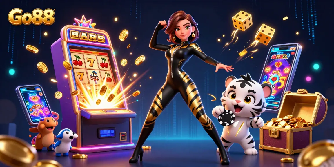 Go88 offers thrilling gaming experiences with vibrant casino elements, slot machines, and exciting play.
