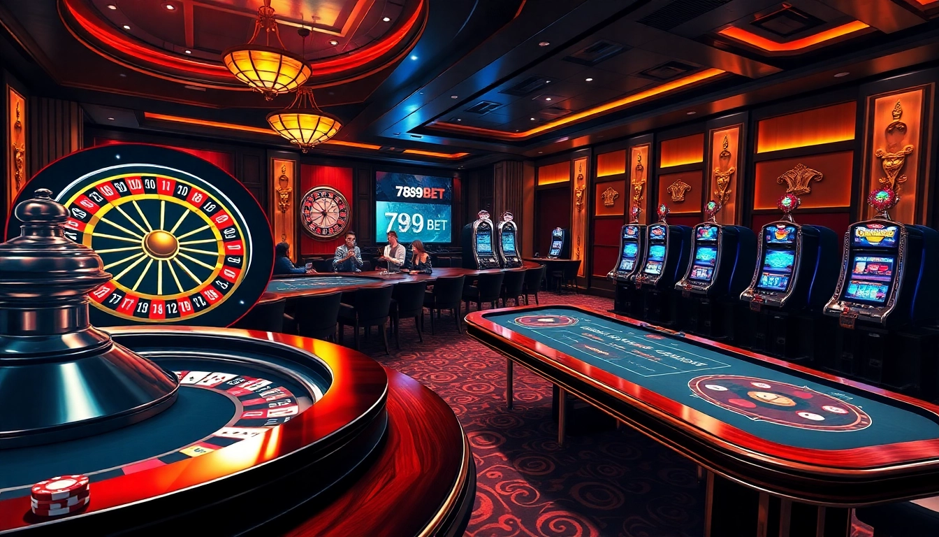 Enjoying a thrilling game at 789BET casino with vibrant tables and engaging activities.