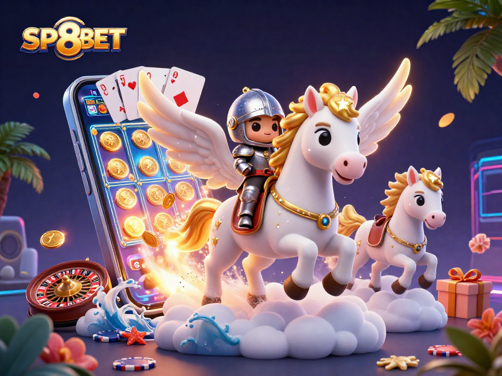 Experience the thrill of SP8BET with vibrant gaming elements and celestial characters.