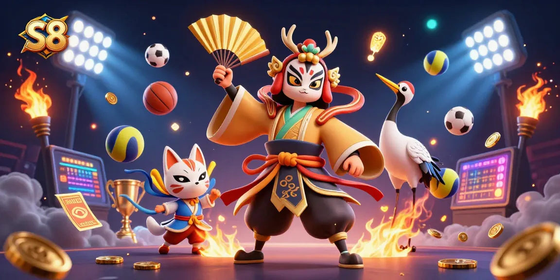 S8 showcases thrilling sports betting action with dynamic characters and energetic game elements.