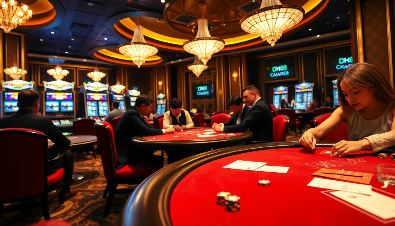 Winning big at dh88 with poker chips and betting slips in a luxurious casino environment.
