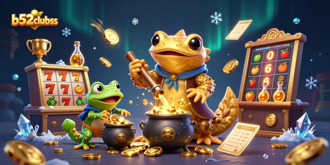 Experience thrilling gameplay at b52clubss with a vibrant 3D illustration of casino excitement and golden rewards.