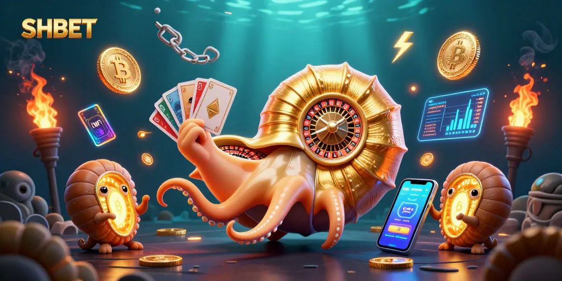Experience SHBET’s thrilling casino atmosphere with iconic games and vibrant cryptocurrency elements.