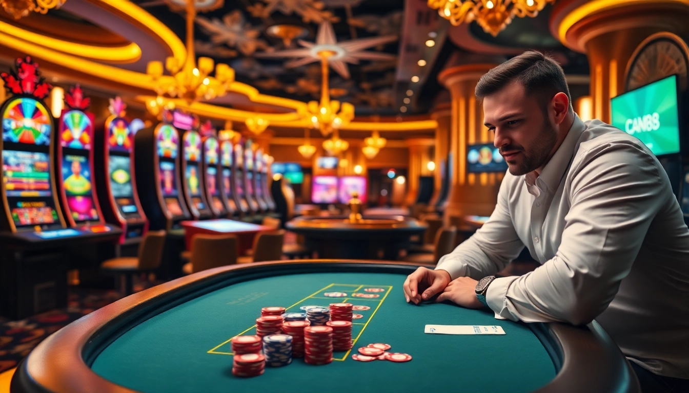 The excitement of slot machines at CM88, where players chase jackpots and engage in thrilling casino gameplay.