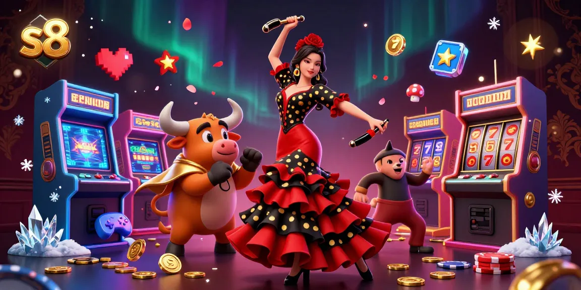Experience the thrilling action of s8 casino gaming with vibrant characters and festive elements.