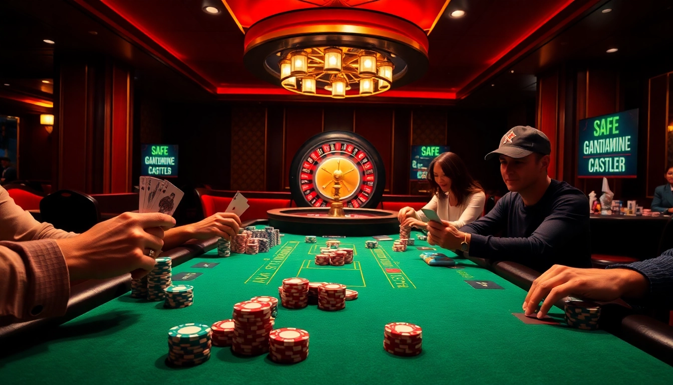 Engaging scene featuring tỷ lệ nhà cái with players at a vibrant poker table showcasing excitement and strategic gameplay.