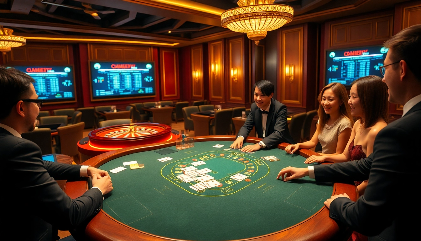 Experience the excitement of Live Casino 69VN with a professional dealer at a vibrant blackjack table.