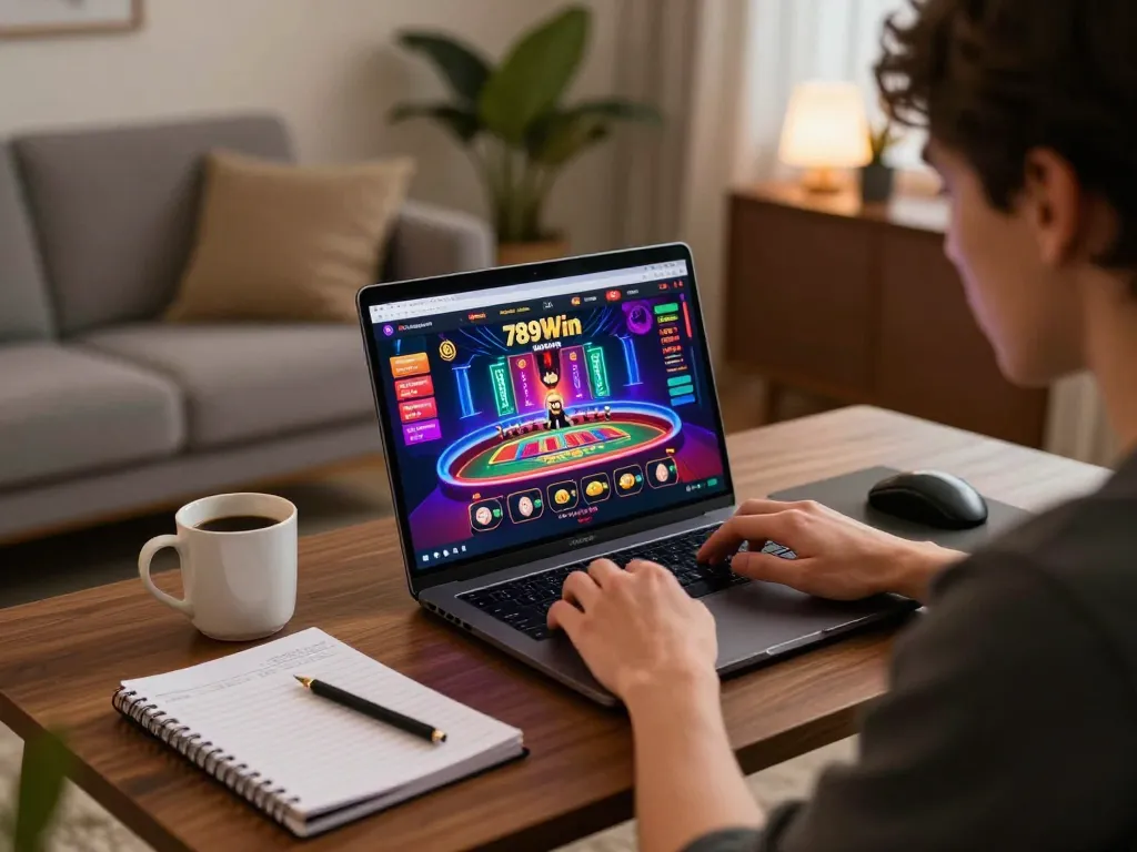Players engaging in strategic betting at 789Win from a cozy home gaming setup