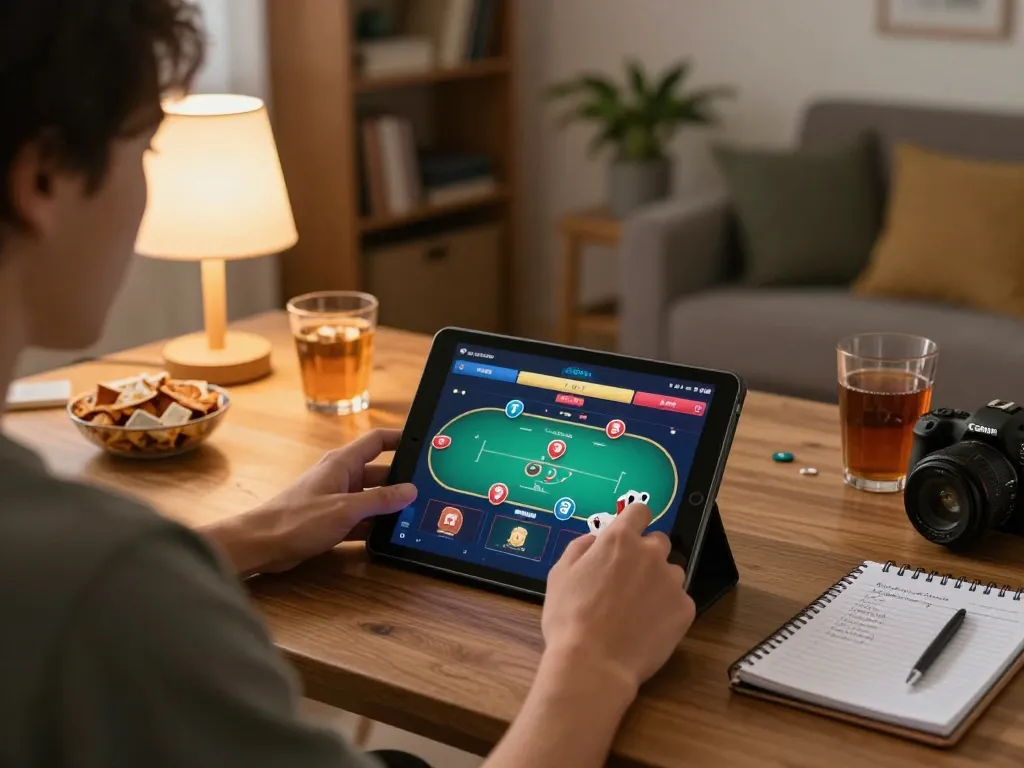 Play exciting poker games on b52 platform from the comfort of your home, enjoying a cozy setup.