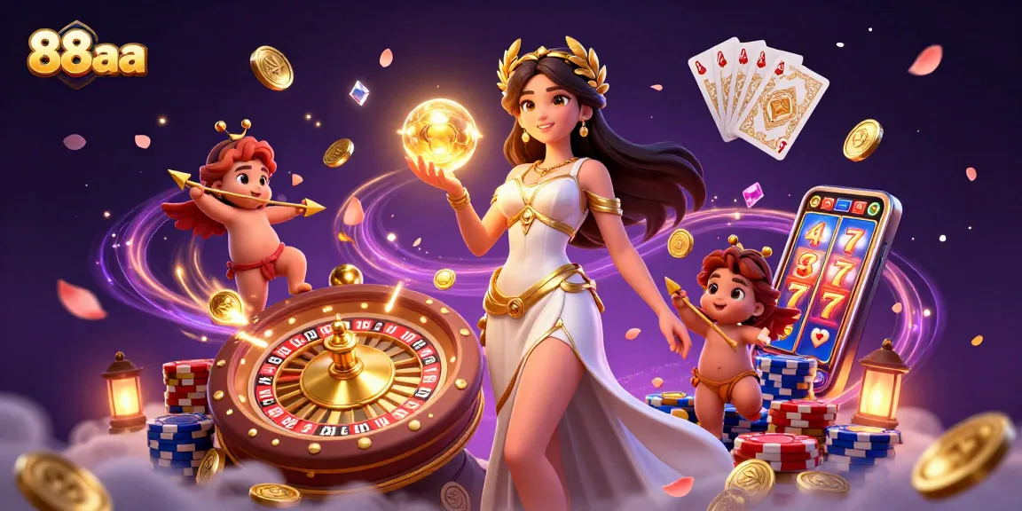 Win big with 88aa's thrilling gaming experience and exciting jackpots in this vibrant casino illustration.