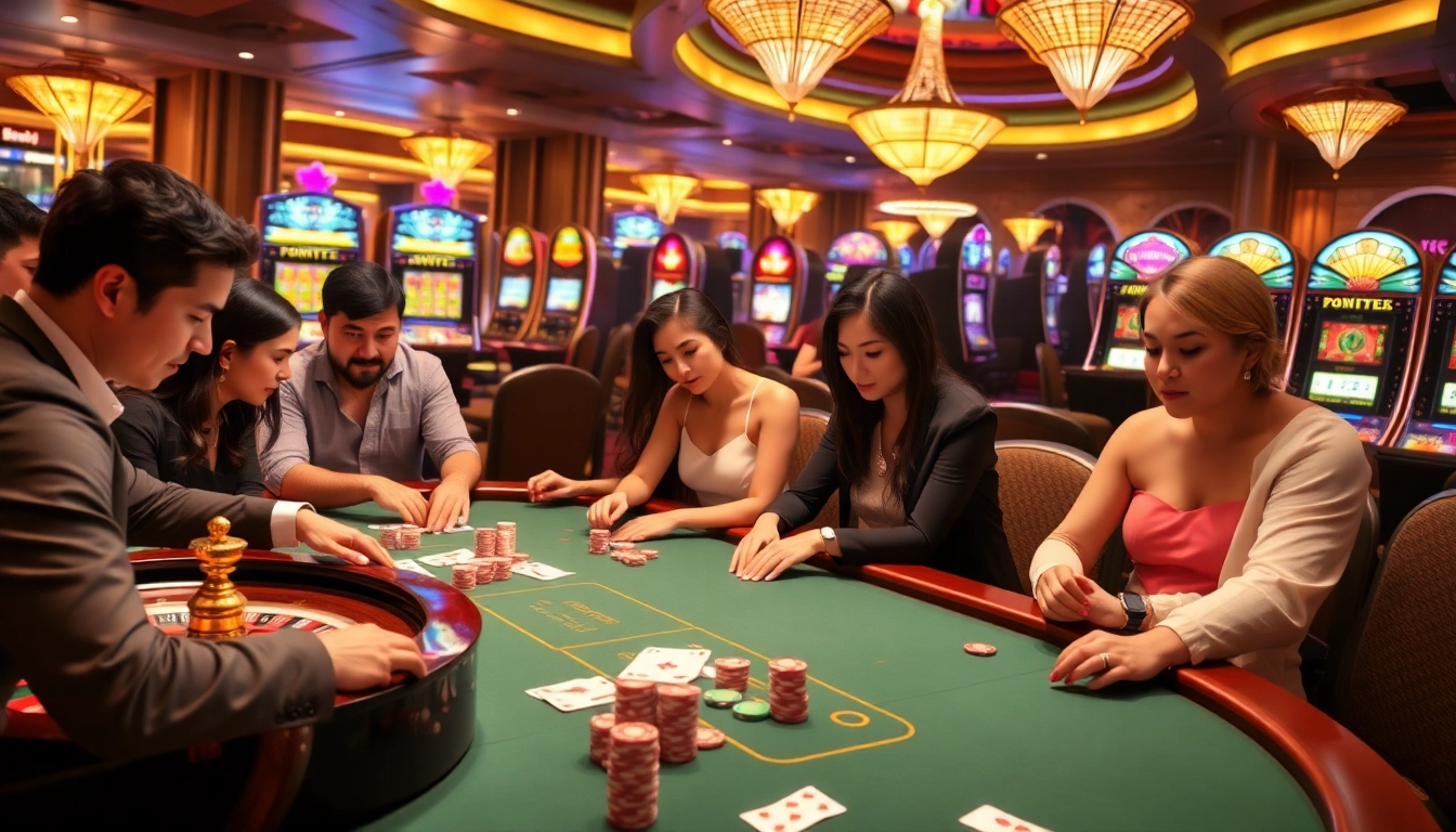 Experience the excitement of 789Win's luxurious casino gaming with vibrant tables and thrilling slot machines.