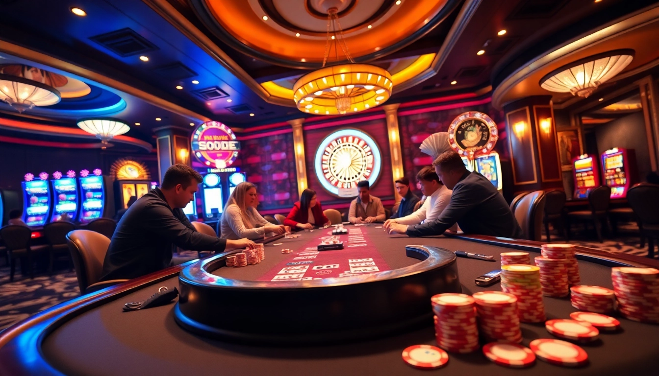 Experience thrilling gameplay at https://nk88top.com/ with an engaging poker match and vibrant casino atmosphere.